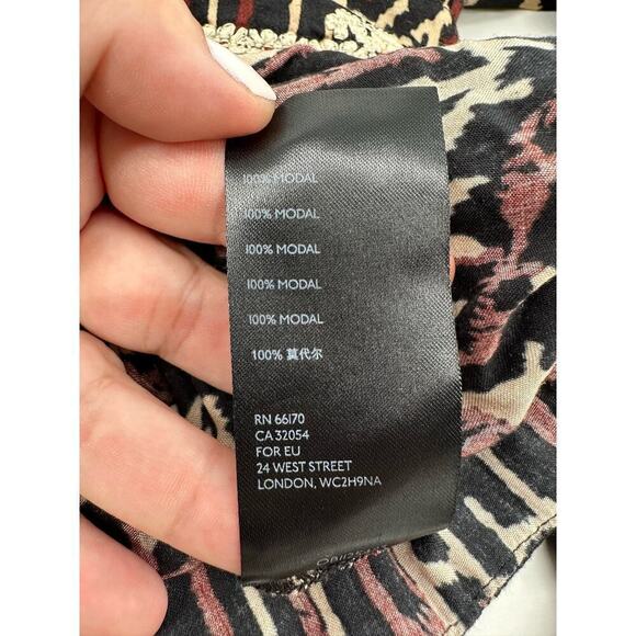 Anthropologie Maeve Veda Embroidered Blouse Size XSP  Brown Motif - Picture 10 of 10